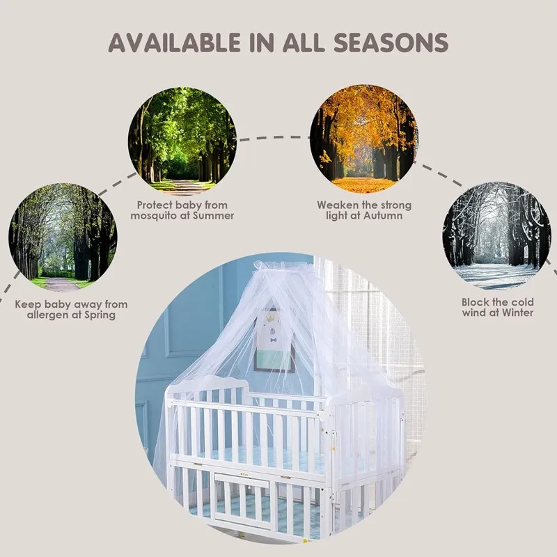 Adjustable Crib Mosquito Net Stand & Canopy Set - Image 2