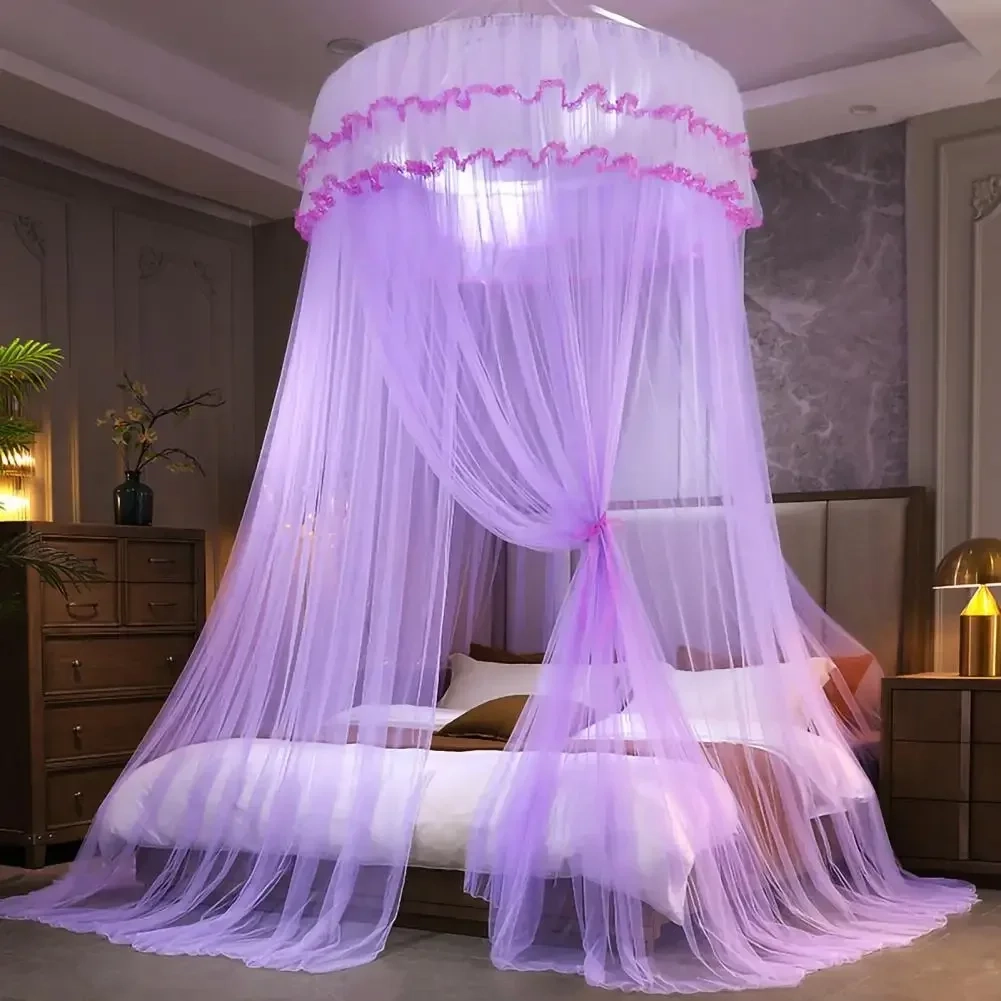 Lace Round Dome Bed Canopy Net - Image 2