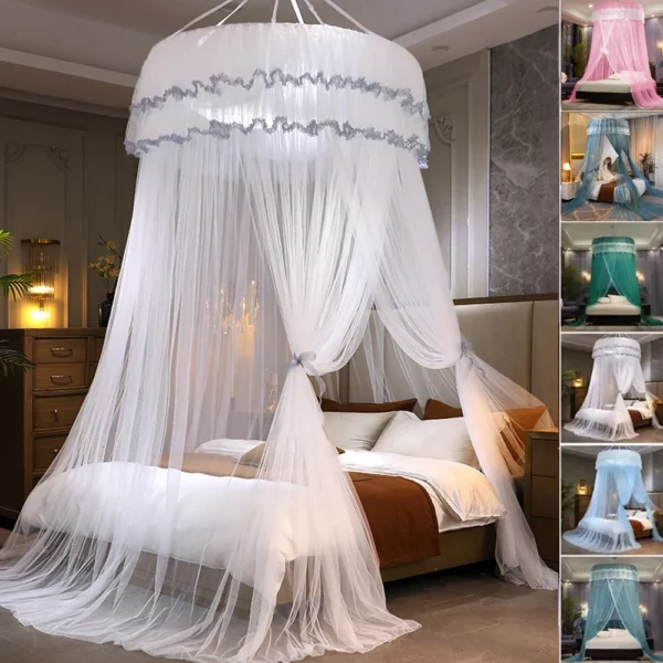 Lace Round Dome Bed Canopy Net
