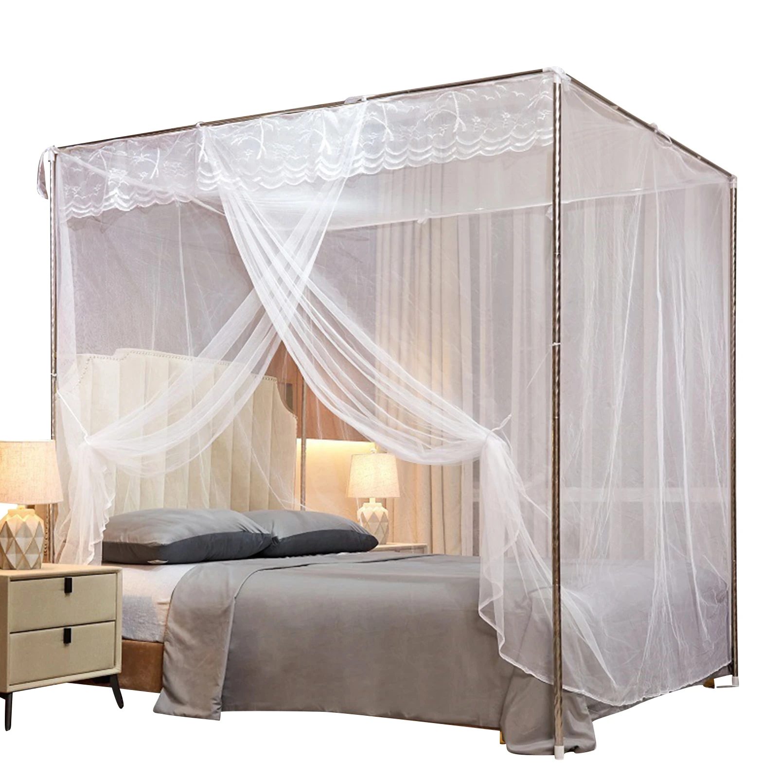 Four-Point Lace Bed Canopy Net - Image 8