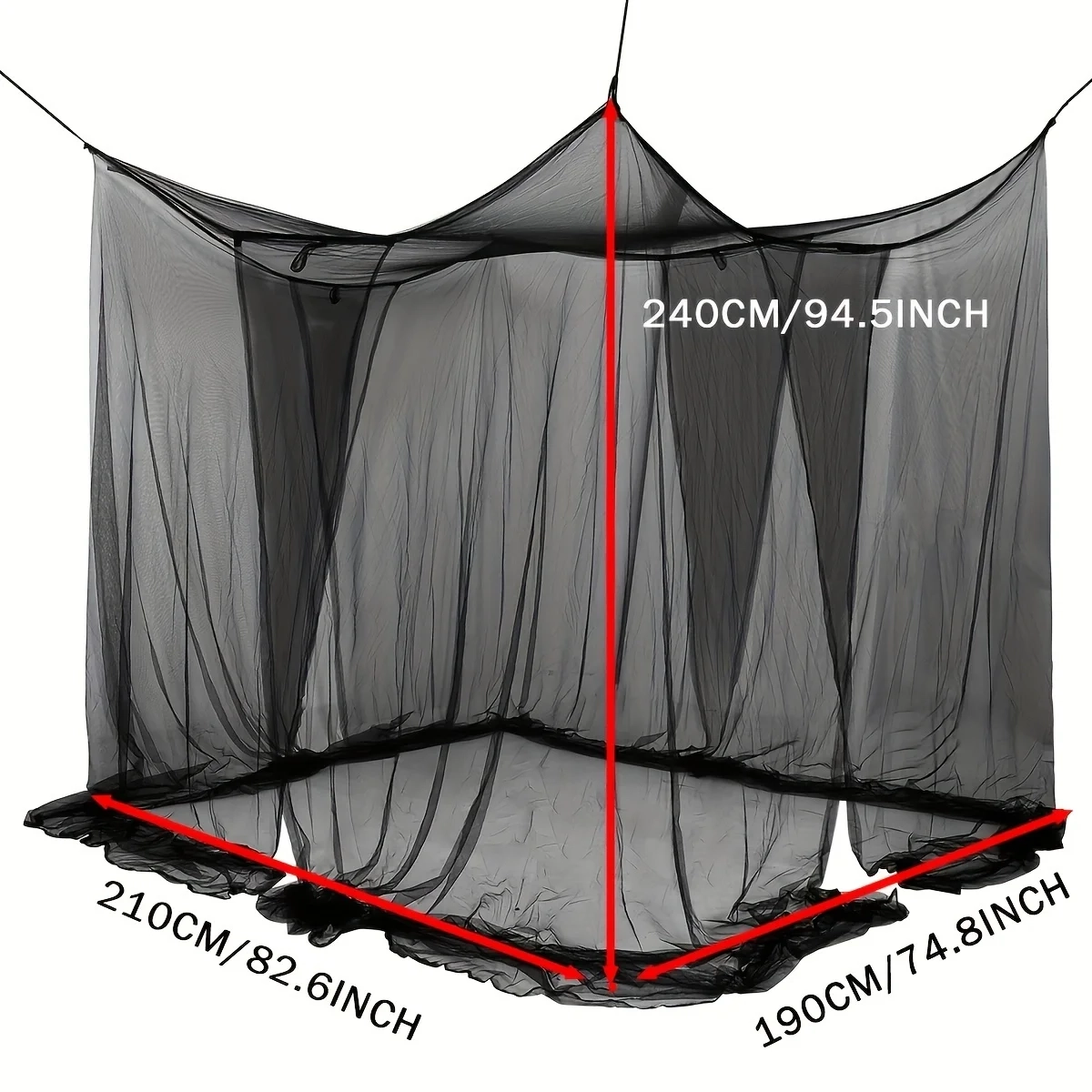 Quadrangle Double-Opening Bed Mosquito Net - Image 4