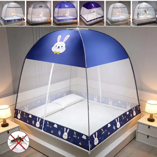 Double-Door Pop-Up Bed Mosquito Net
