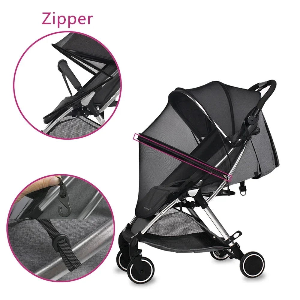 Zipper Full-Cover Stroller Mosquito Net - Image 3