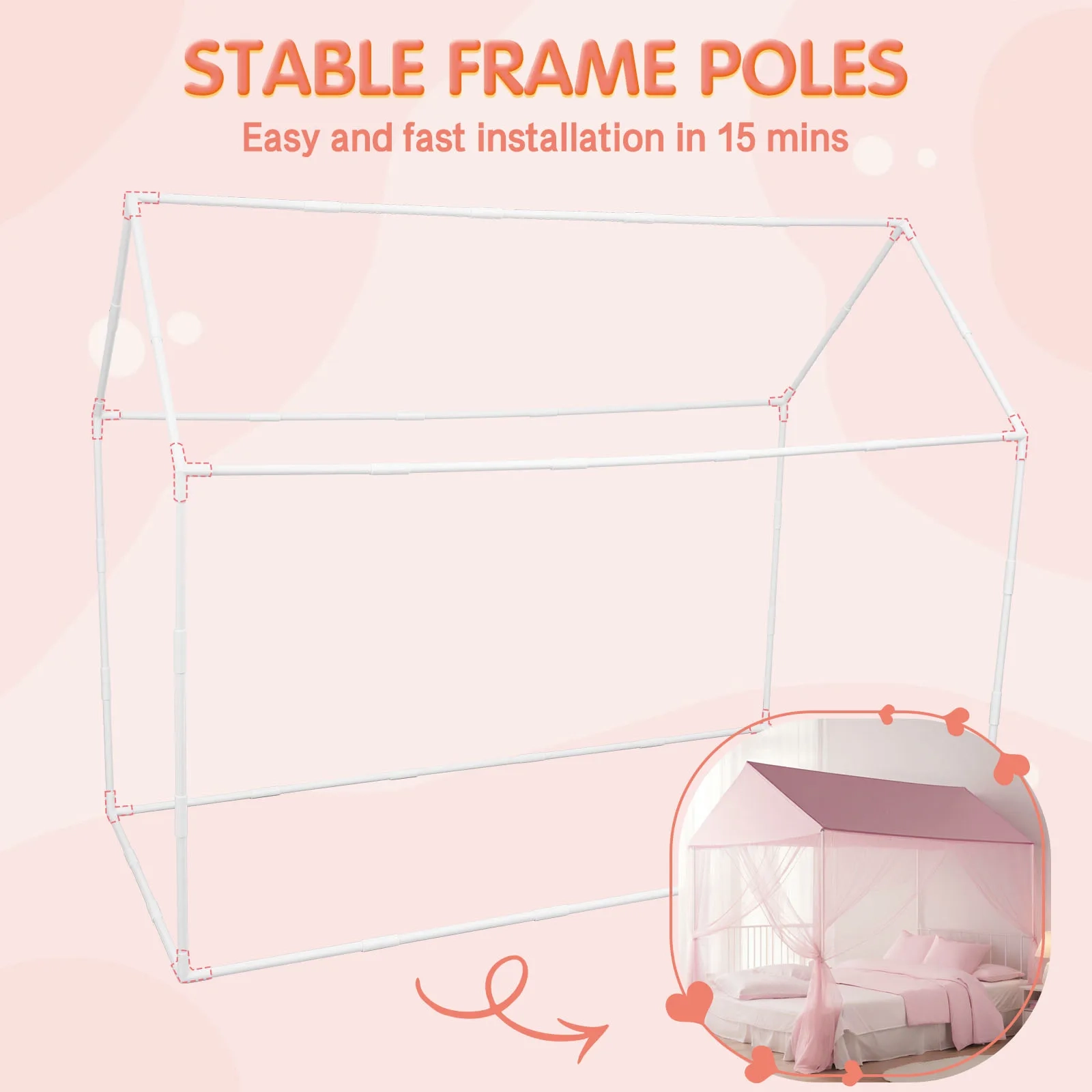 Three-Door Kids Canopy Mosquito Net - Image 3
